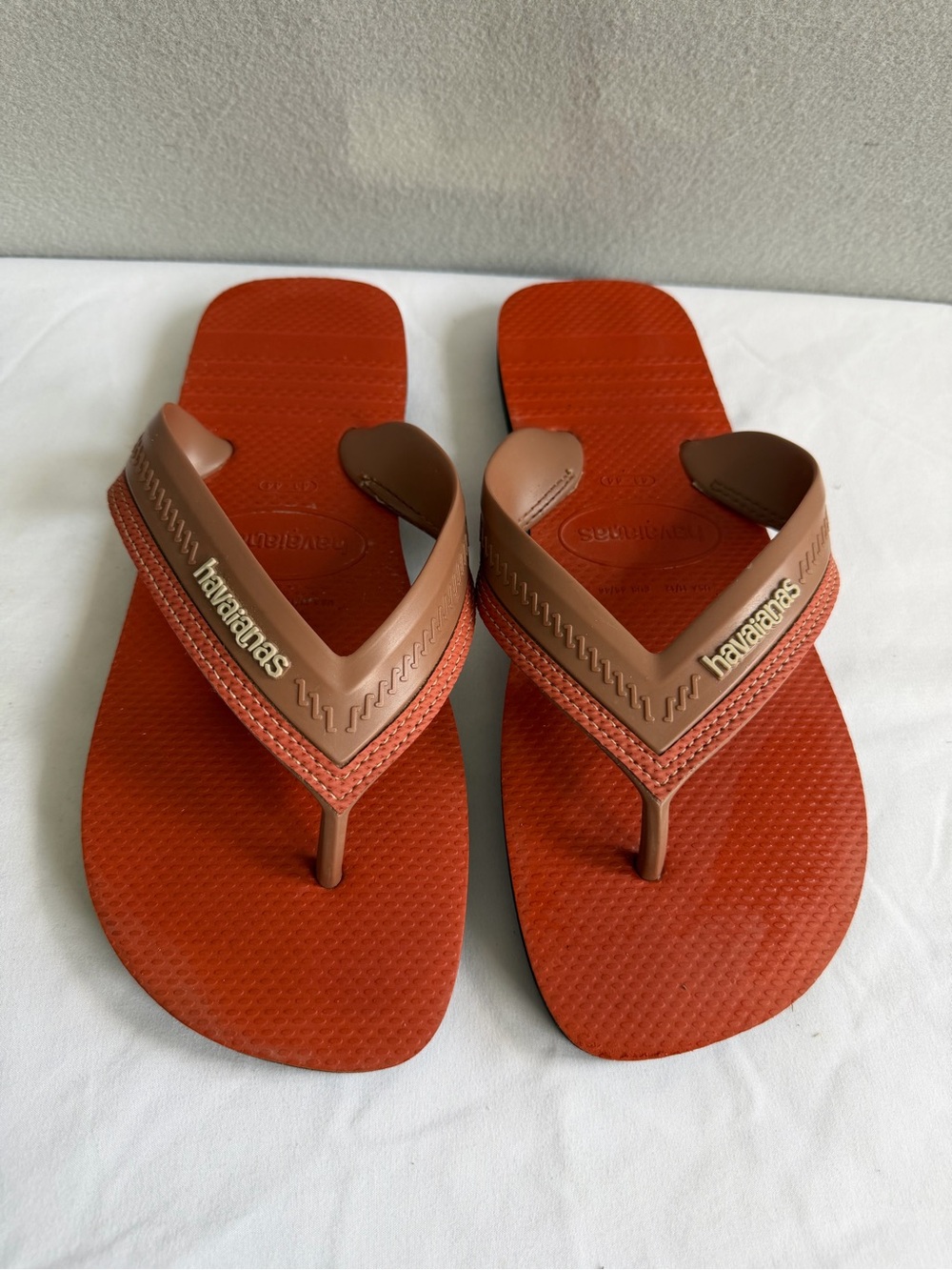 Havaianas Flip Flop Sandals US11/12 Women’s Brown/Orange Slip-On Rubber
